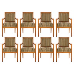 Set of Eight Continental Late 18th Century Cherrywood Dining Armchairs