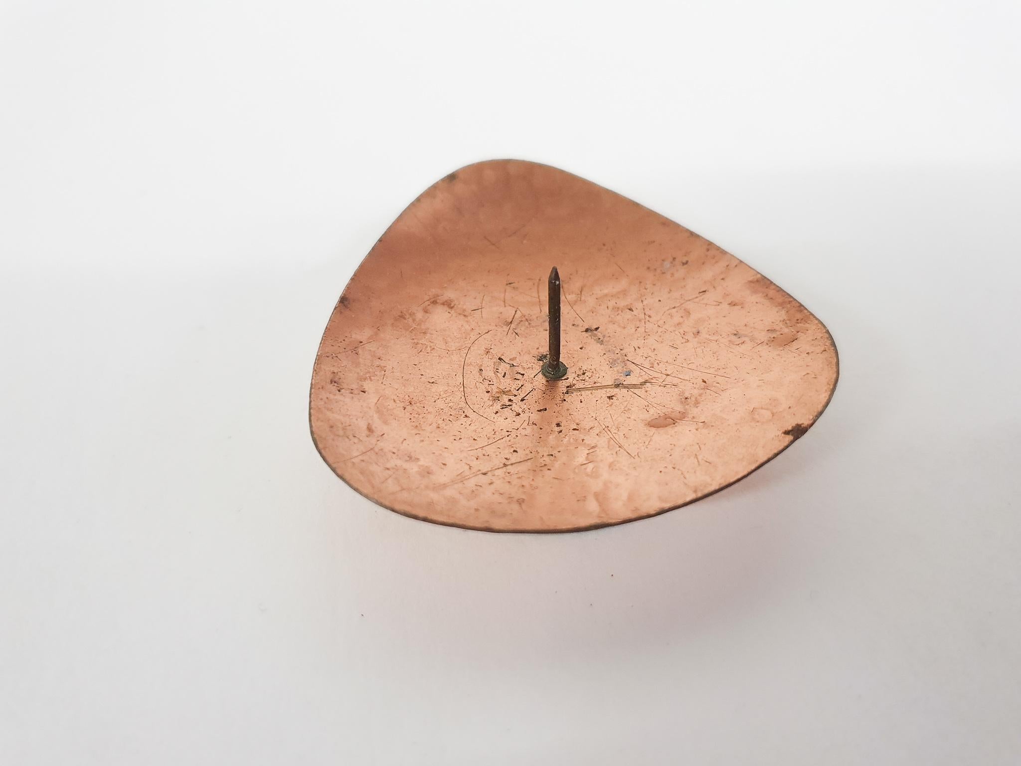 Mid-20th Century Set of Eight Copper and Brass Candle Holders, Denmark 1960's For Sale