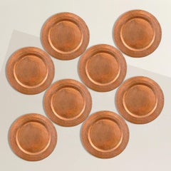 Set of Eight Copper Chargers