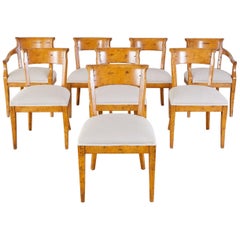 Set of Eight Country English Style Maple Dining Chairs