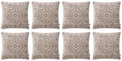 Set of eight Cushion in Silver & Brown Pattern