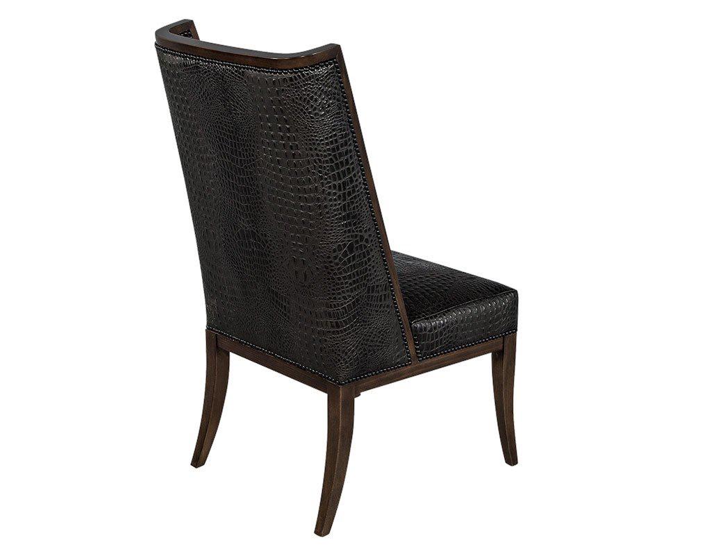 high back black dining chairs