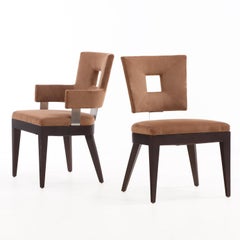 Set of Eight Custom Dining Chairs Attributed to Brueton.