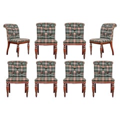 Set of Eight Custom Henredon Dining Chairs in Ralph Lauren Fabric