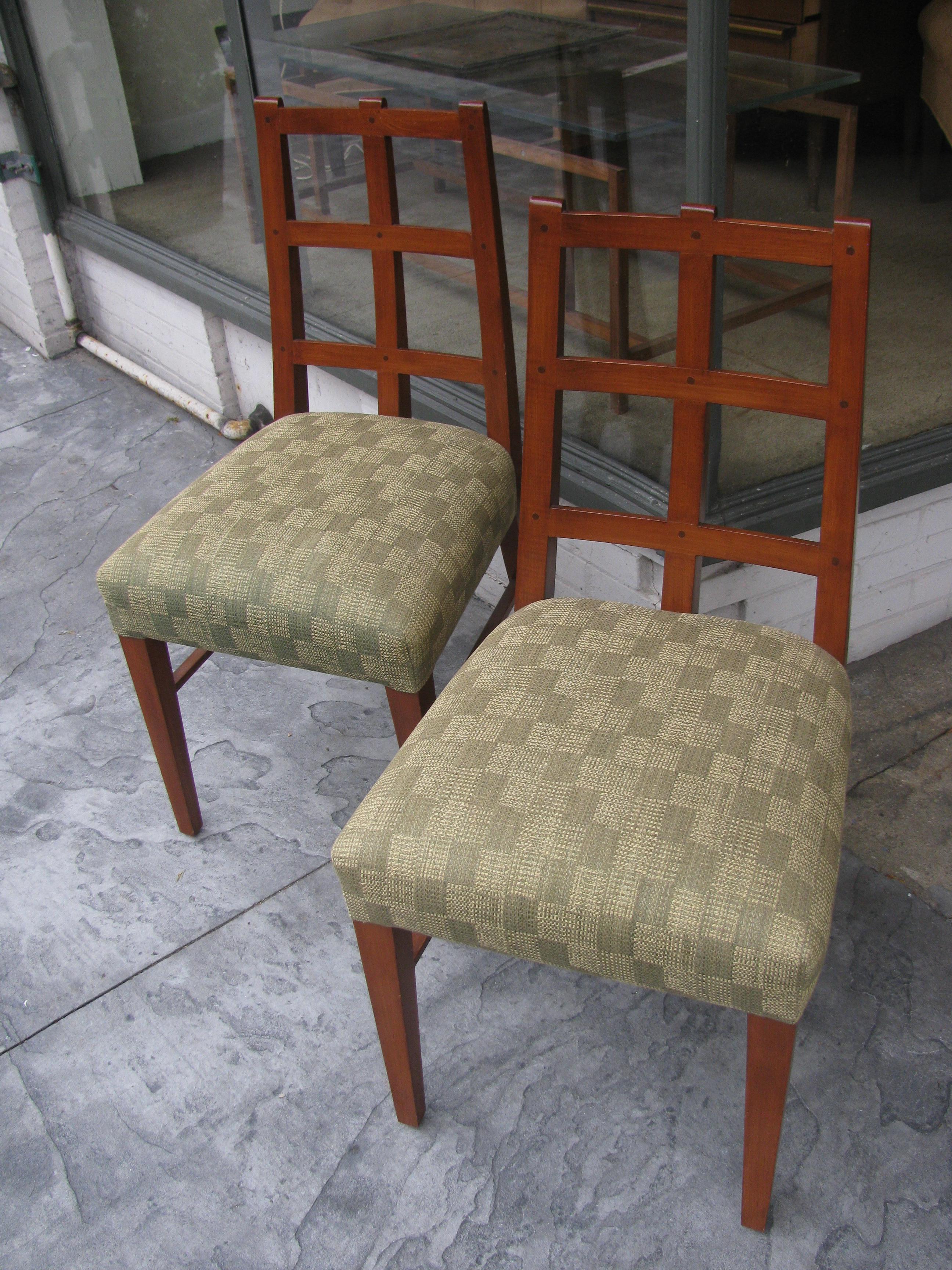 20th Century Set of 8 Custom Hand Made Arts & Crafts Mid Century Dining Chairs