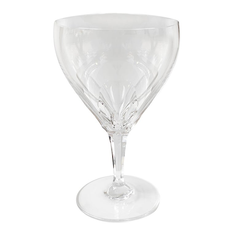Set of Eight Cut Crystal Wine Goblets by Josair at 1stDibs