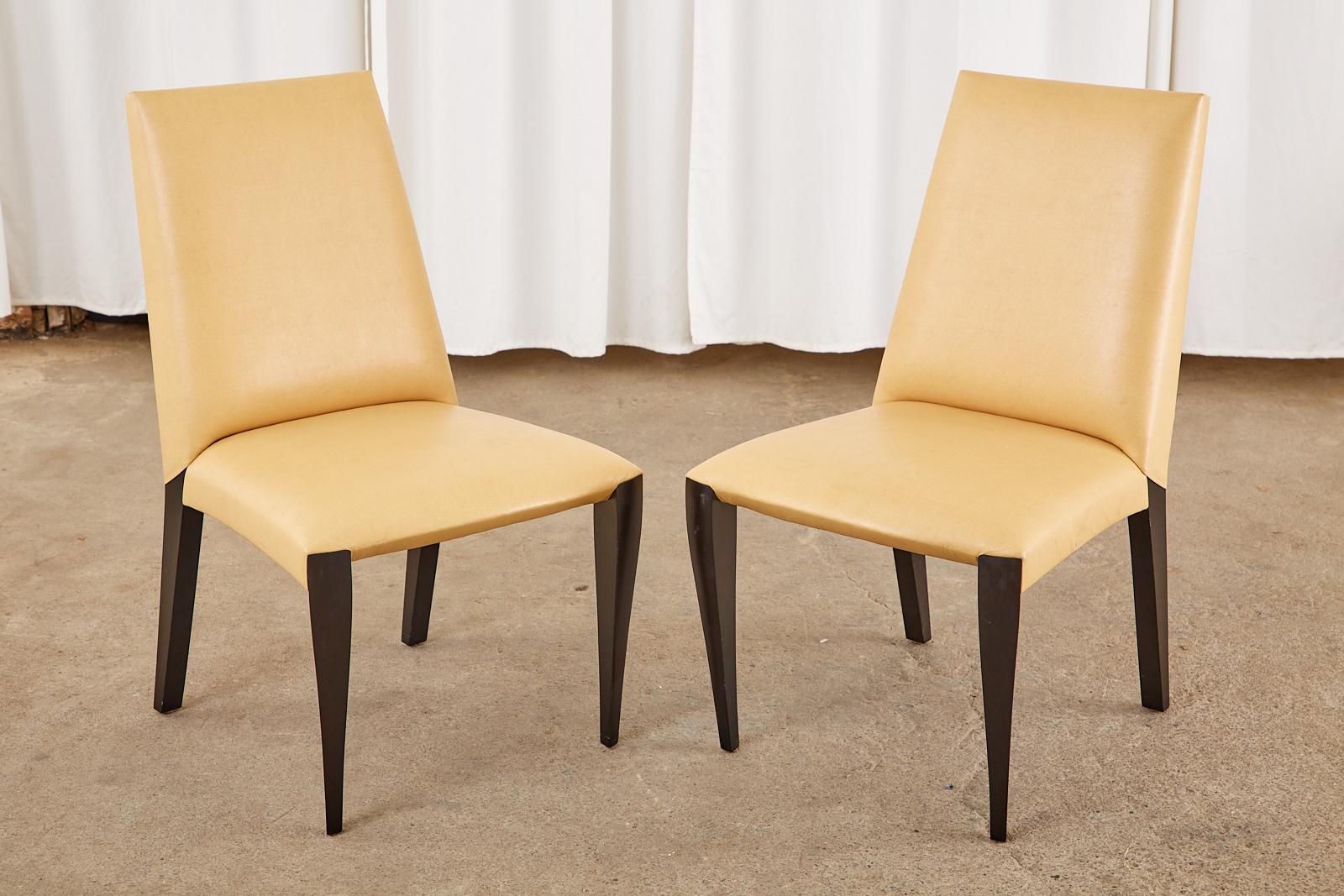 Set of Eight Dakota Jackson Leather Ke-Zu Dining Chairs 3