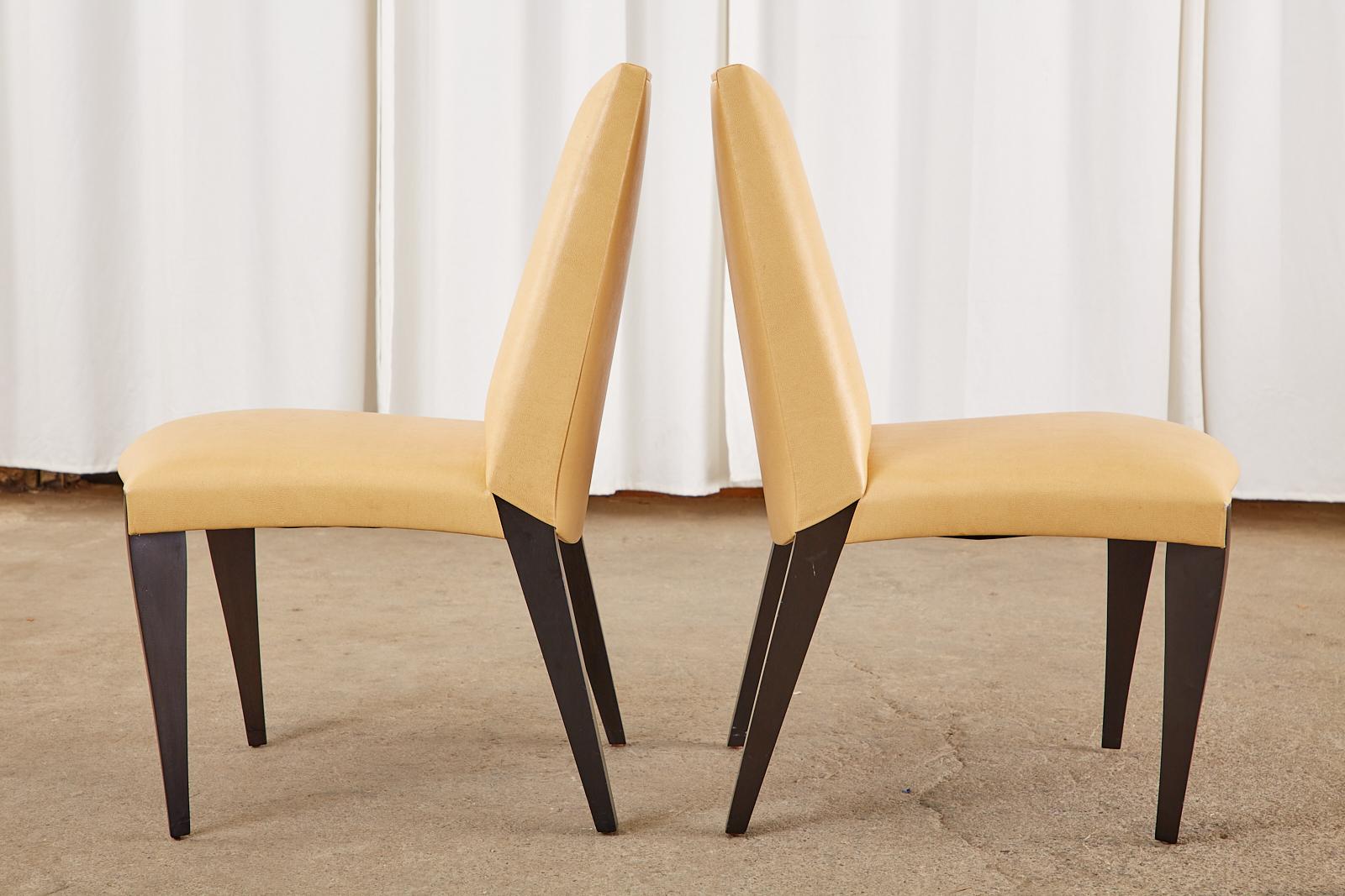 Set of Eight Dakota Jackson Leather Ke-Zu Dining Chairs 4