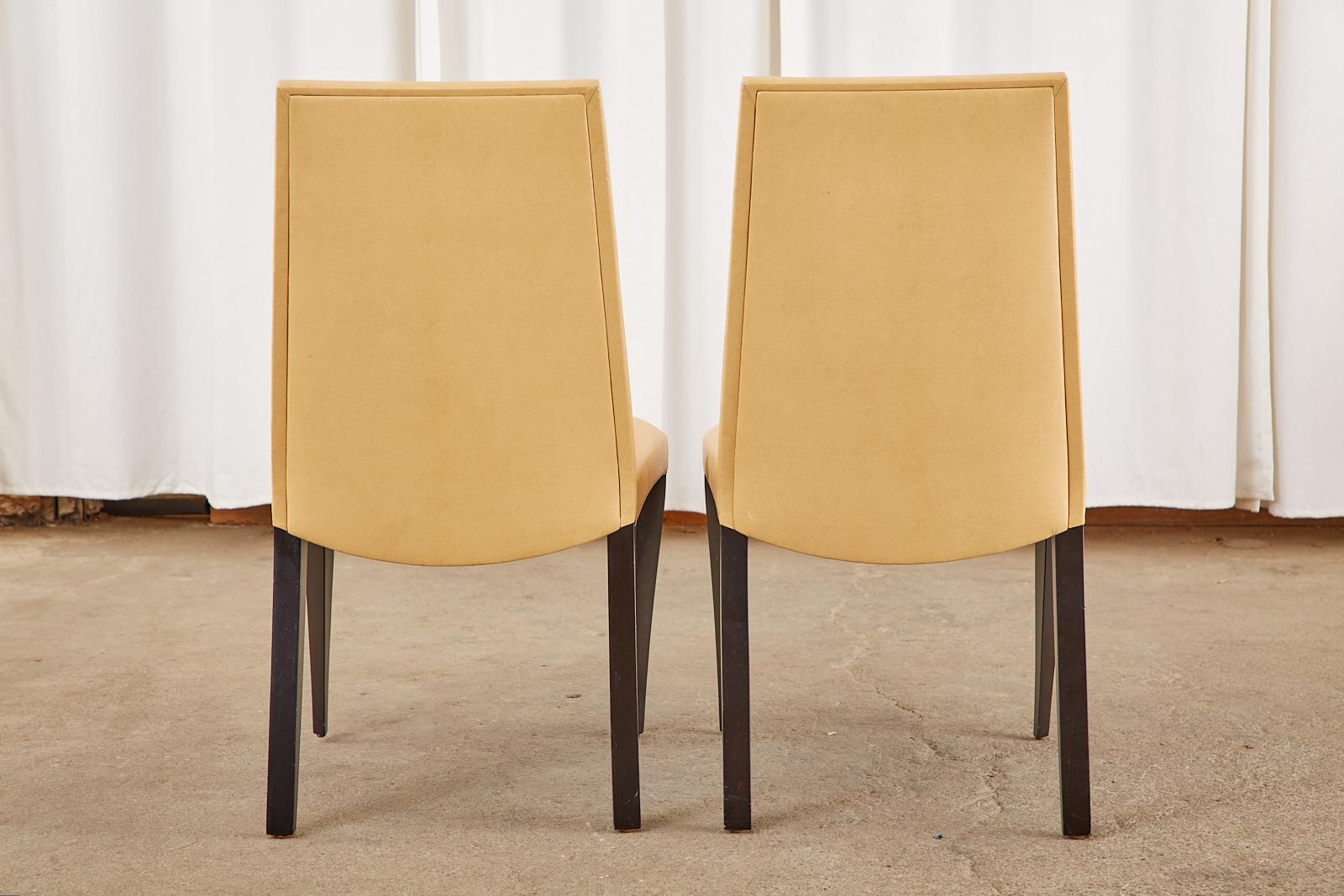 Set of Eight Dakota Jackson Leather Ke-Zu Dining Chairs 5