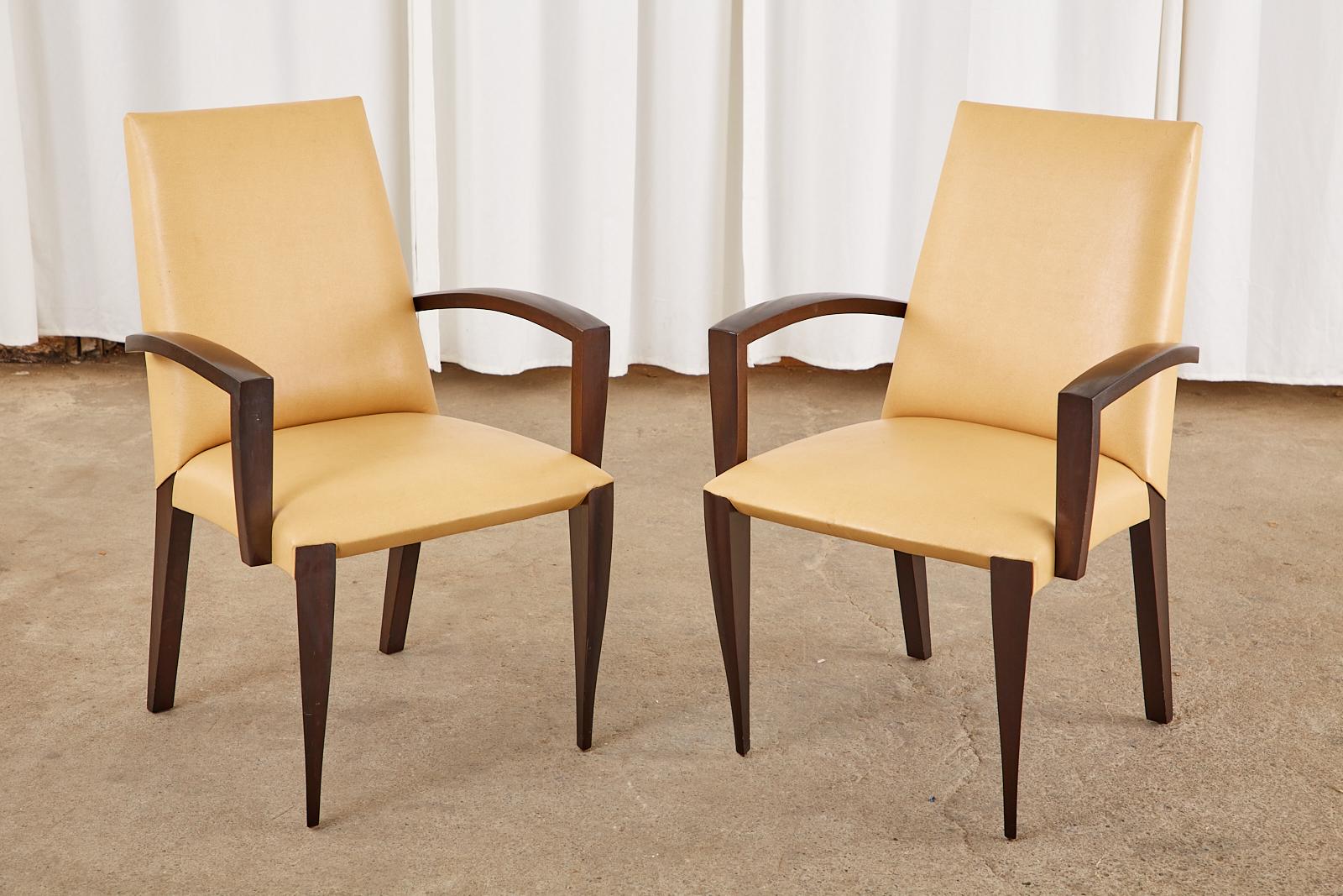Set of Eight Dakota Jackson Leather Ke-Zu Dining Chairs In Good Condition In Rio Vista, CA