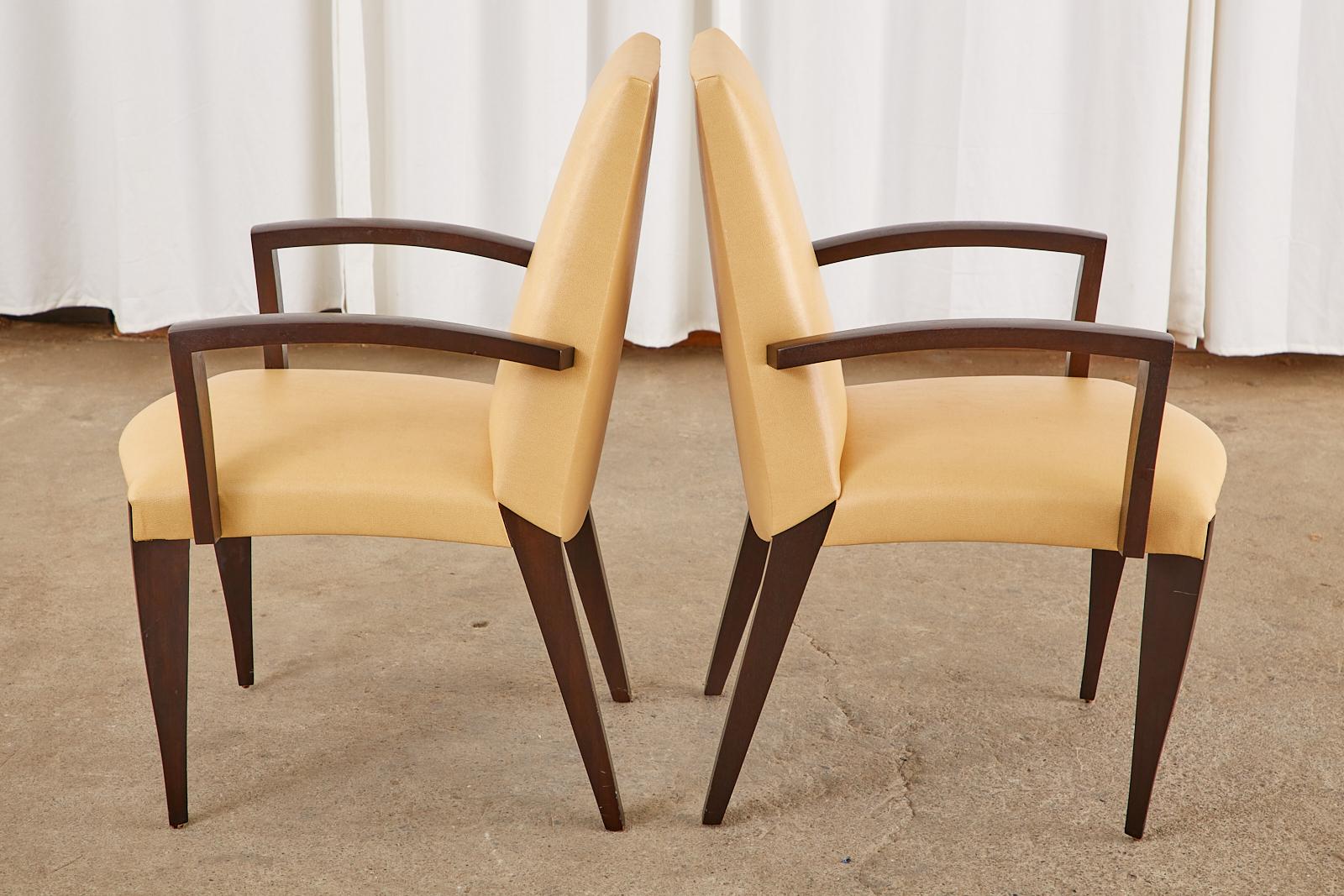 Contemporary Set of Eight Dakota Jackson Leather Ke-Zu Dining Chairs