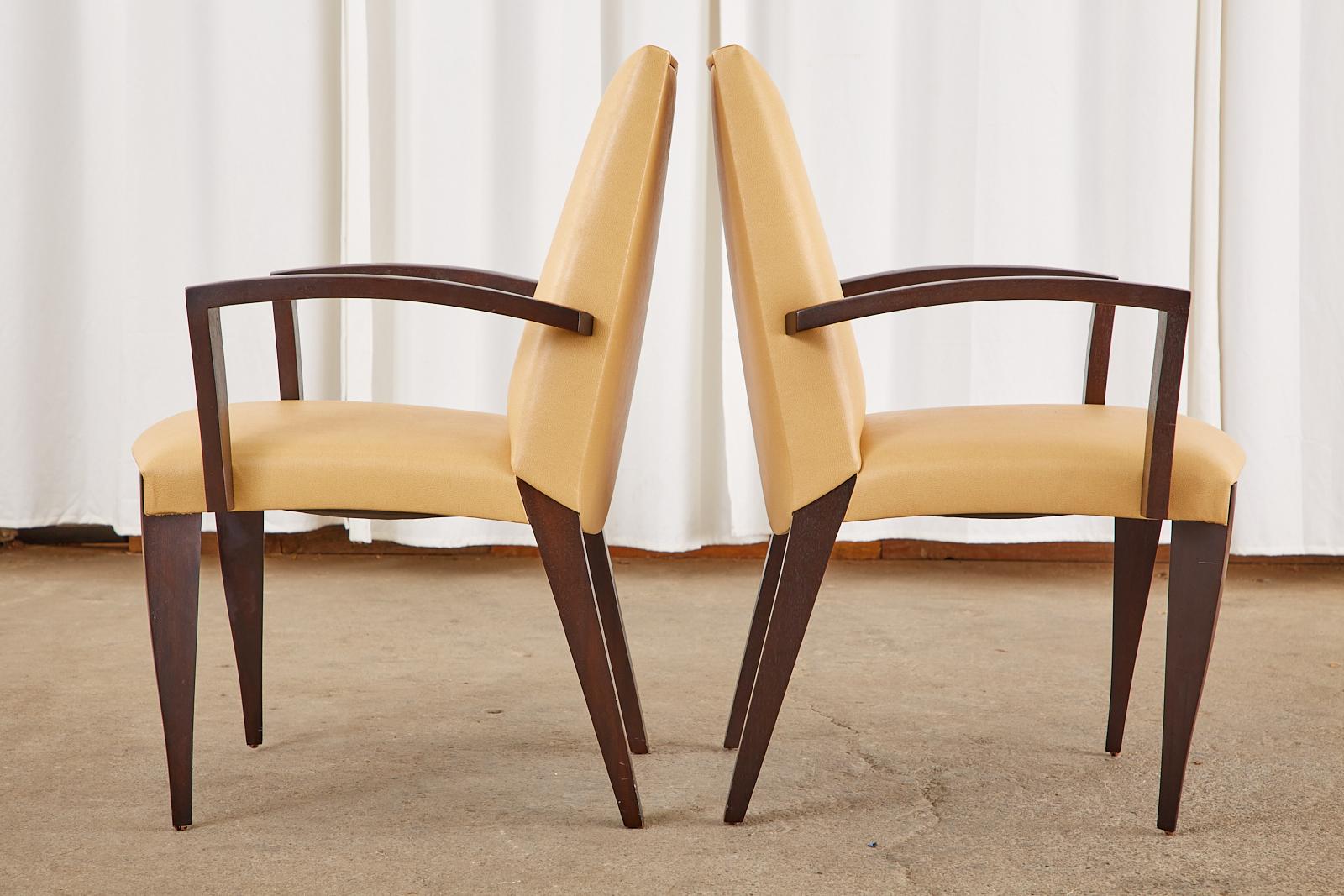 Set of Eight Dakota Jackson Leather Ke-Zu Dining Chairs 1