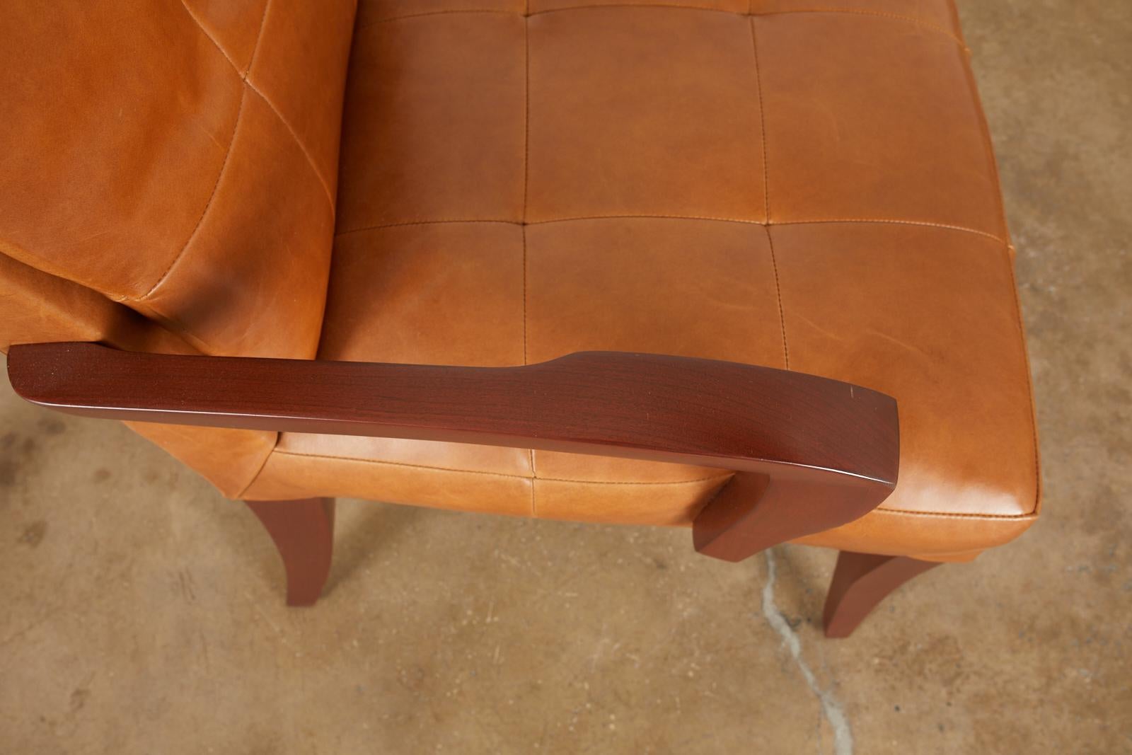 Set of Eight Dakota Jackson Puff Leather Dining Chairs 1