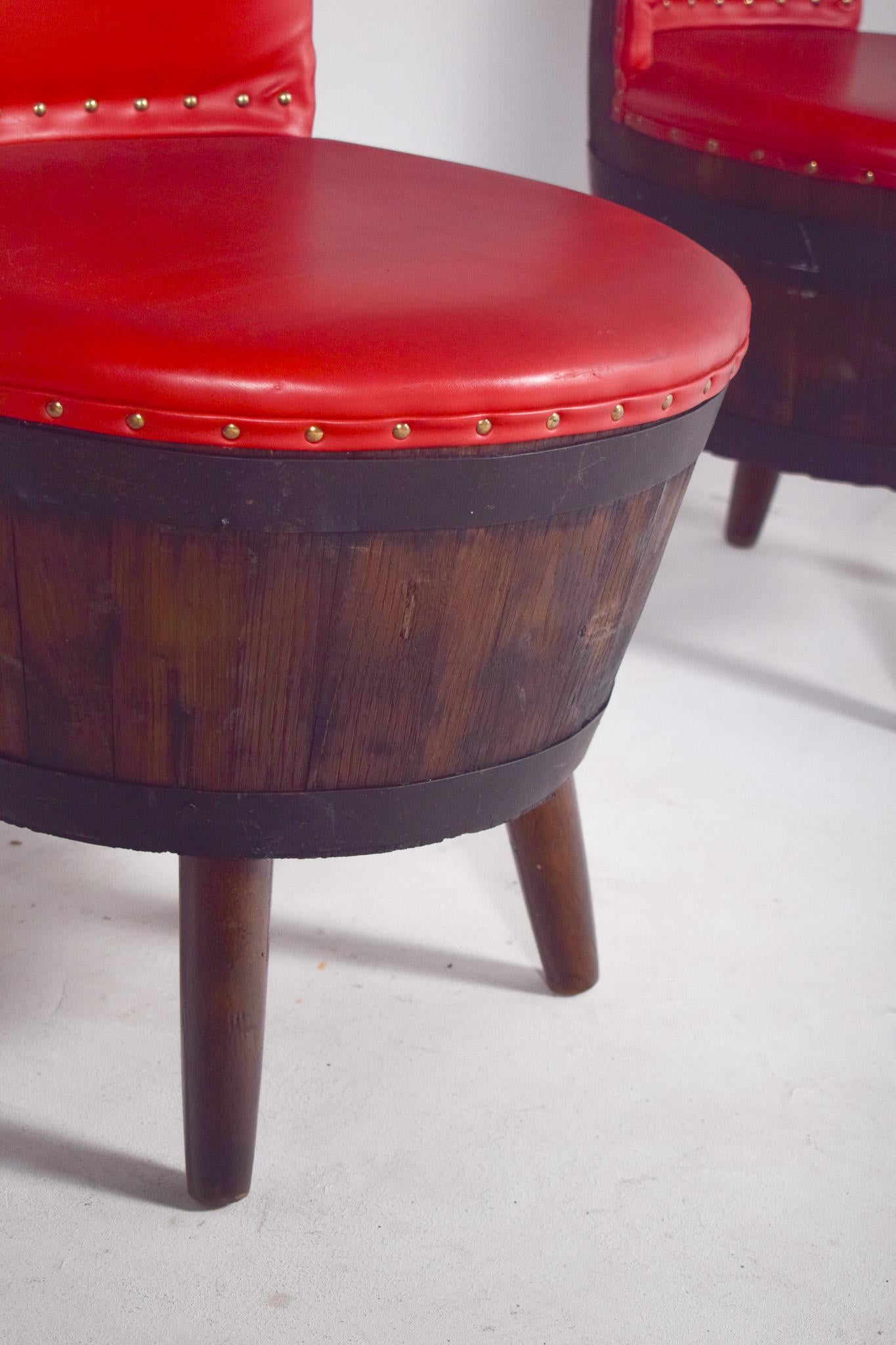 Set of Eight Danish Chairs Made of Wooden Barrels For Sale 5