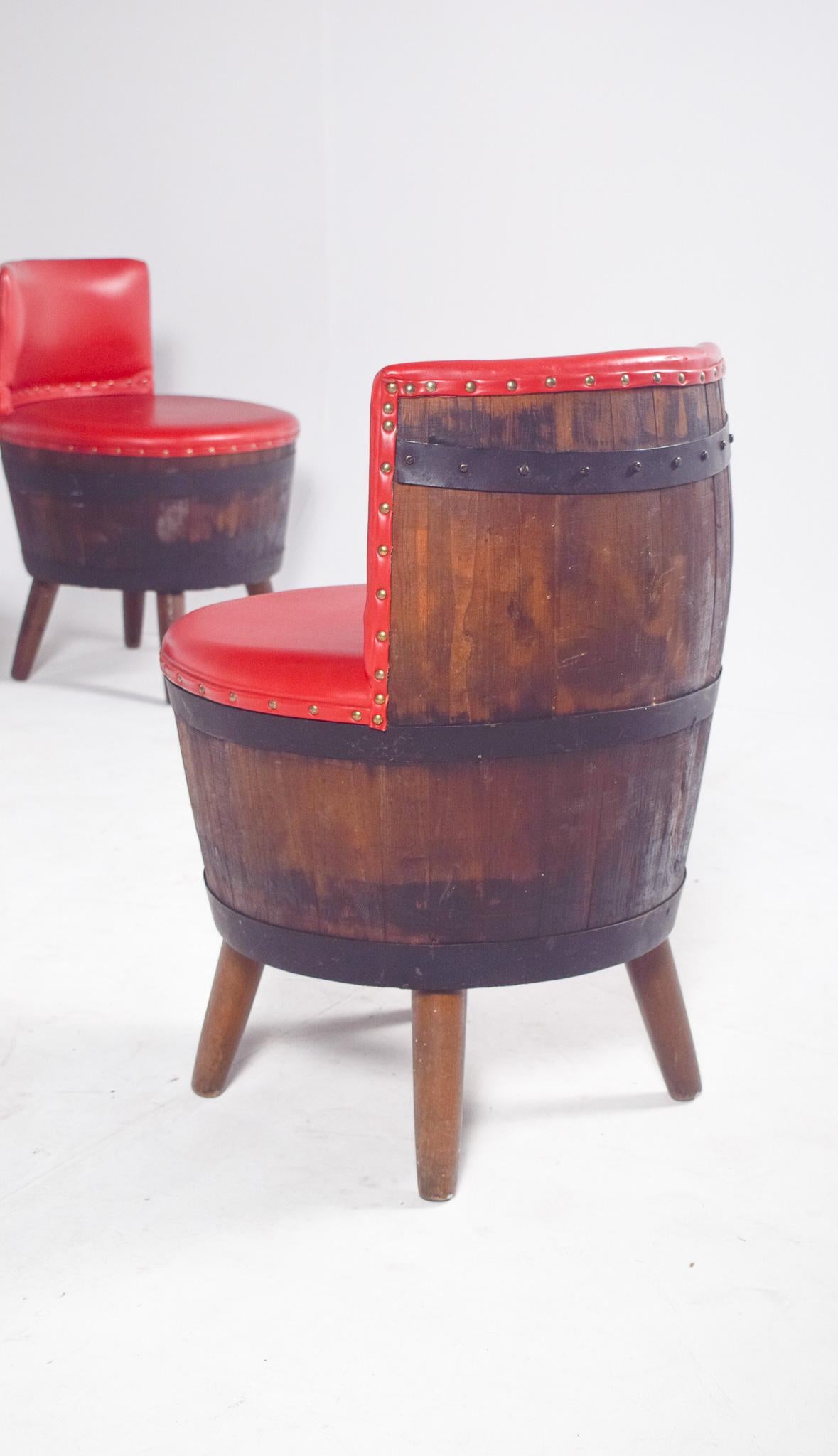 Set of Eight Danish Chairs Made of Wooden Barrels For Sale 7