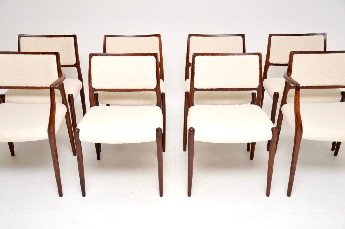 Danese Set di otto sedie da pranzo danesi di Niels Moller in vendita