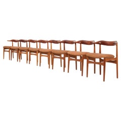 Ensemble de Huit Chaises de Salle  Manger Danoises Cowhorn Chair par Knud Faerch