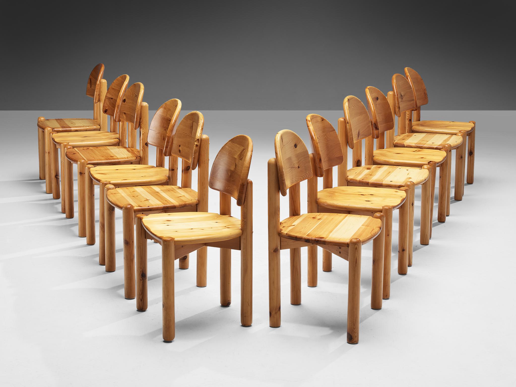Dänische Esszimmerstühle aus massivem Kiefernholz (Skandinavische Moderne) im Angebot