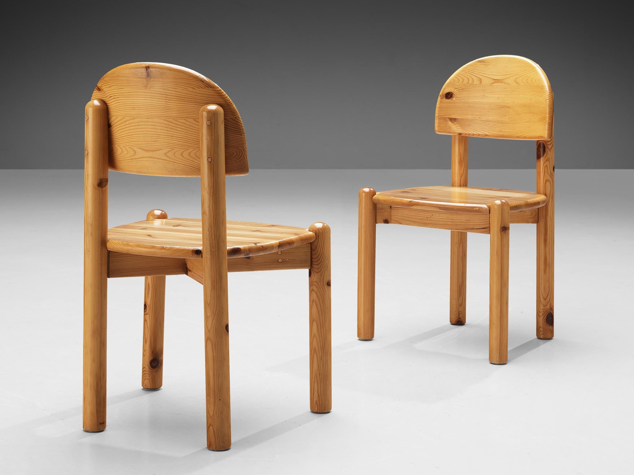 Late 20th Century Danish Dining Chairs in Solid Pine For Sale