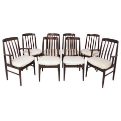 Set of Eight Danish Mahogany Dining Chairs in Manner of H.W. Klein for Bramin