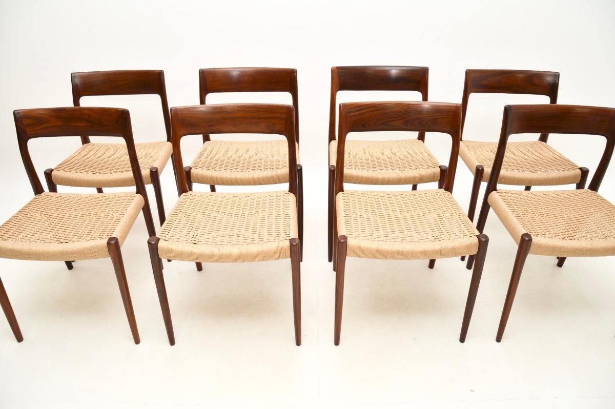 Set of Eight Danish Model 77 Dining Chairs by Niels Moller In Good Condition In London, GB
