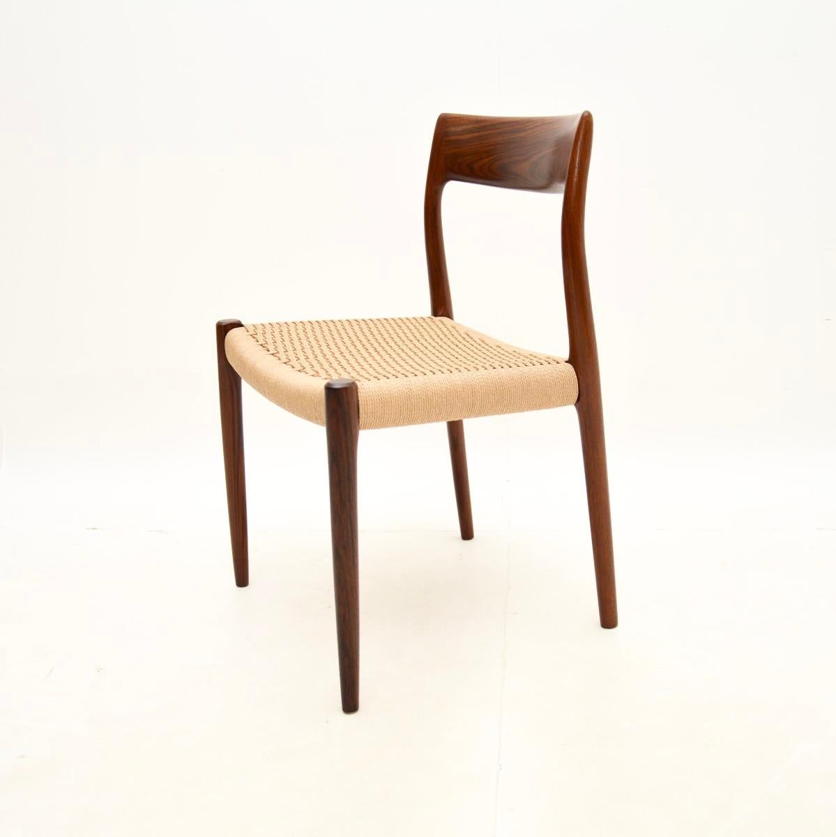 Set of Eight Danish Model 77 Dining Chairs by Niels Moller 1