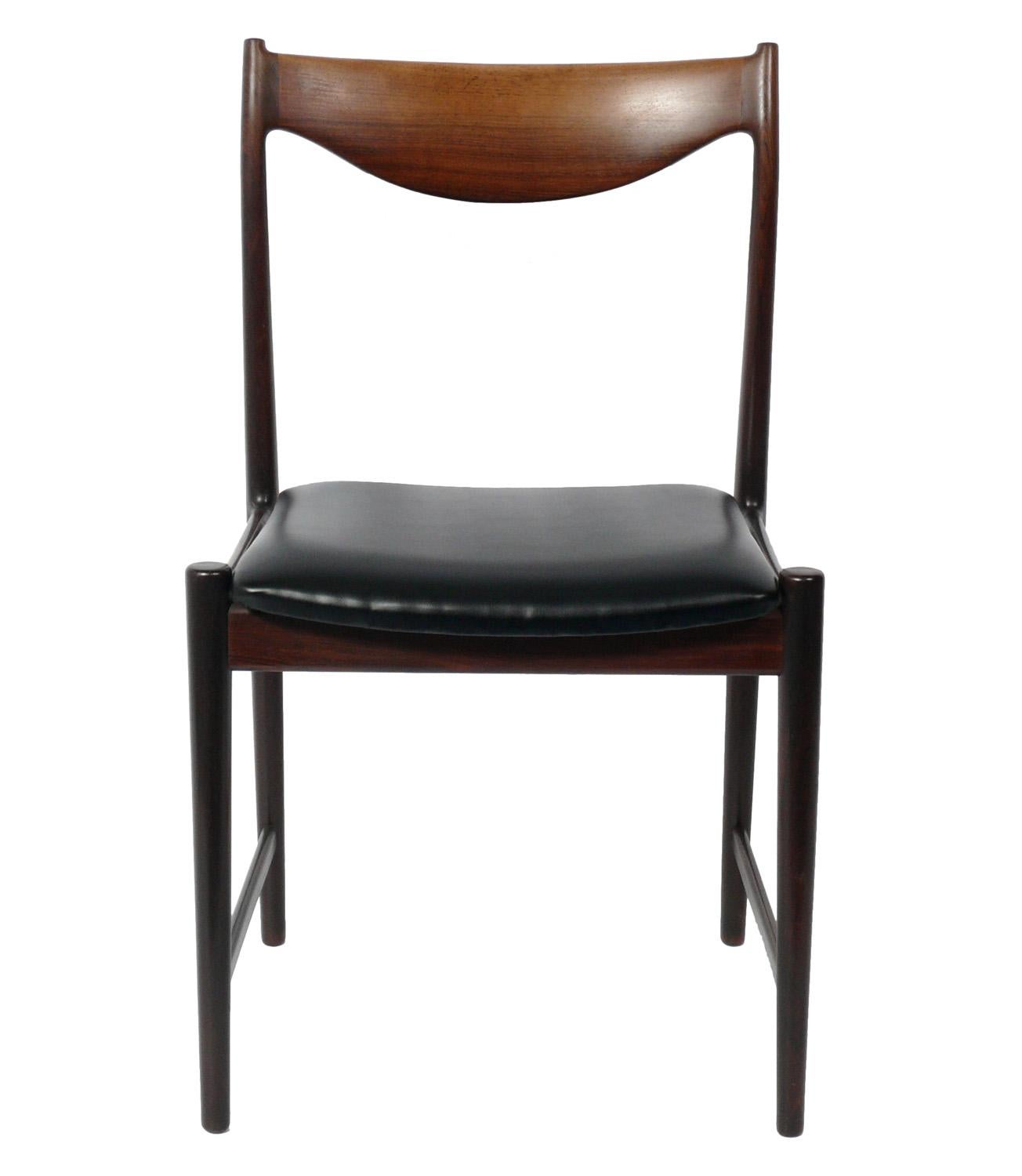 Mid-Century Modern Set of Eight Danish Modern Rosewood Dining Chairs designed by Torbjorn Afdal