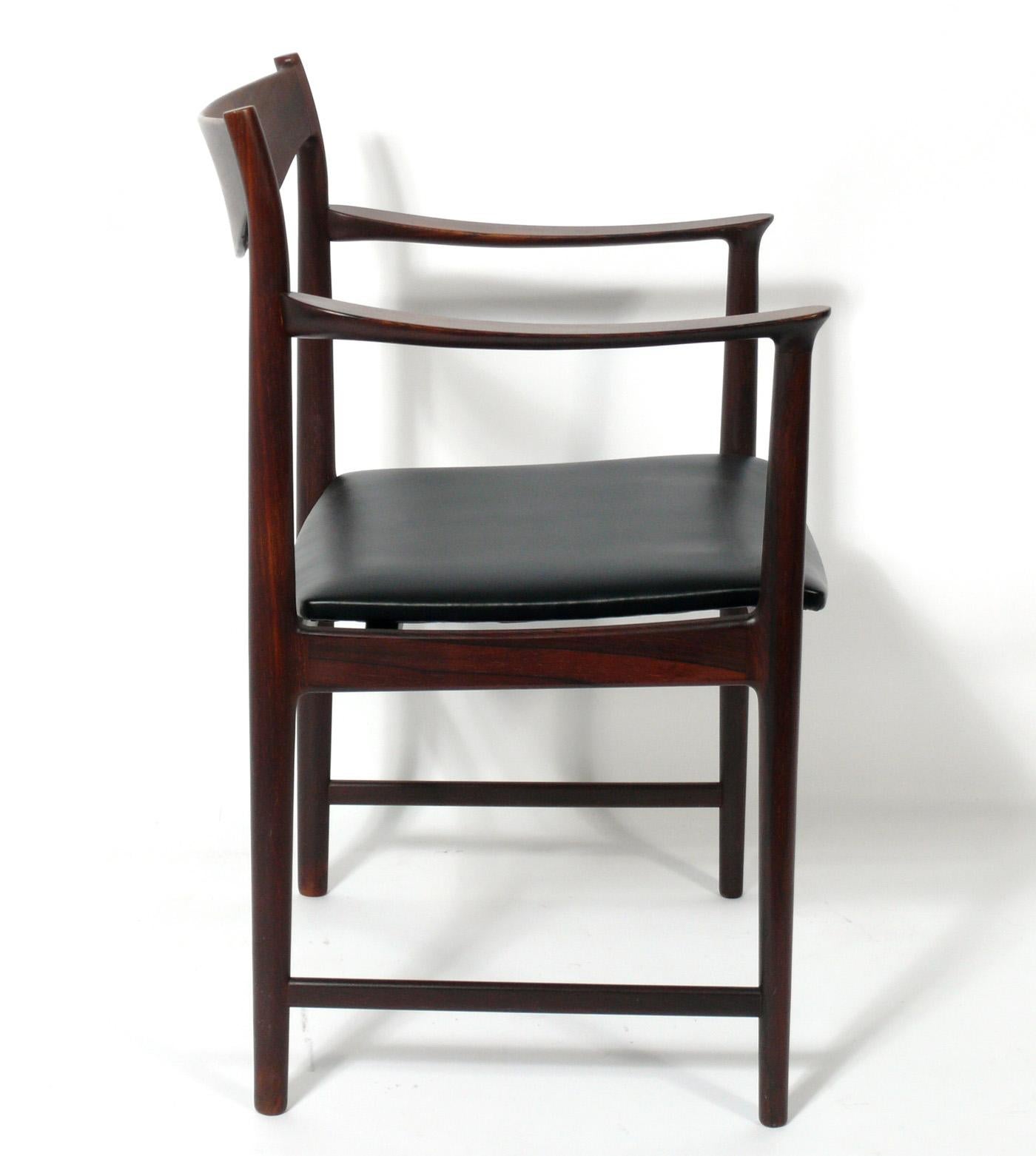 Mid-20th Century Set of Eight Danish Modern Rosewood Dining Chairs designed by Torbjorn Afdal