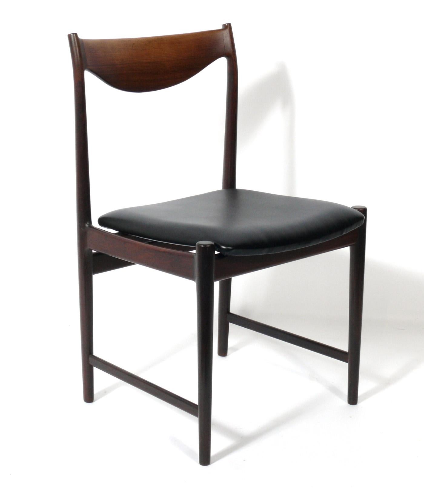 Set of Eight Danish Modern Rosewood Dining Chairs designed by Torbjorn Afdal 1
