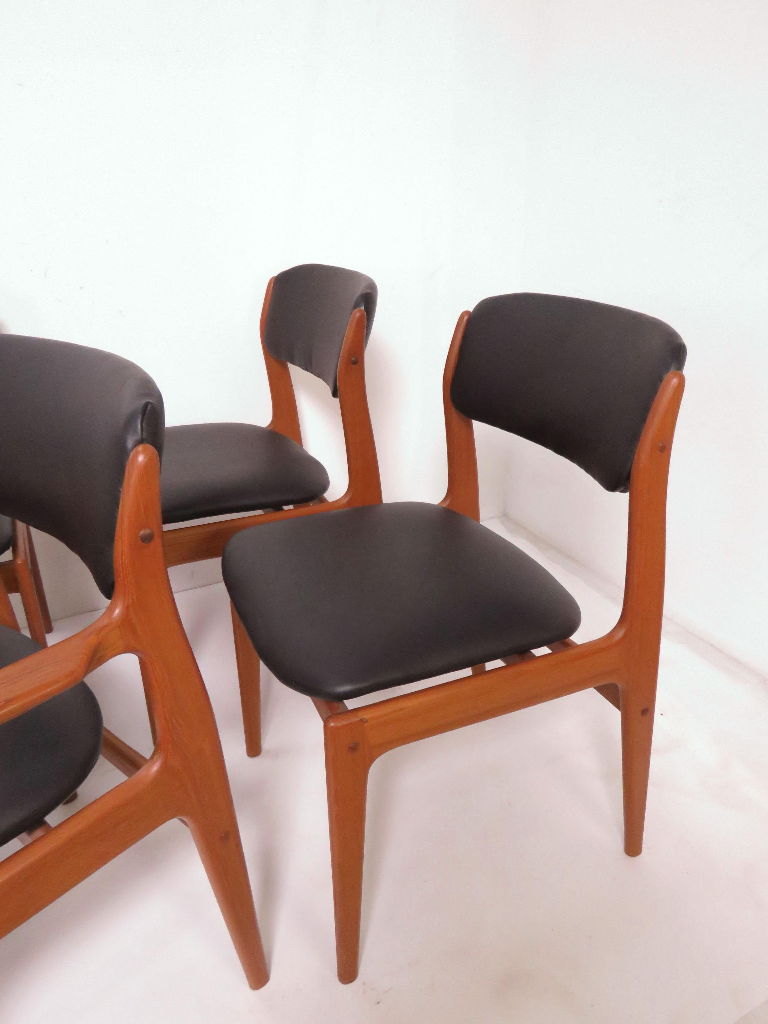 Set of Eight Danish Modern Teak Dining Chairs in Style of Erik Buch, circa 1970s 6