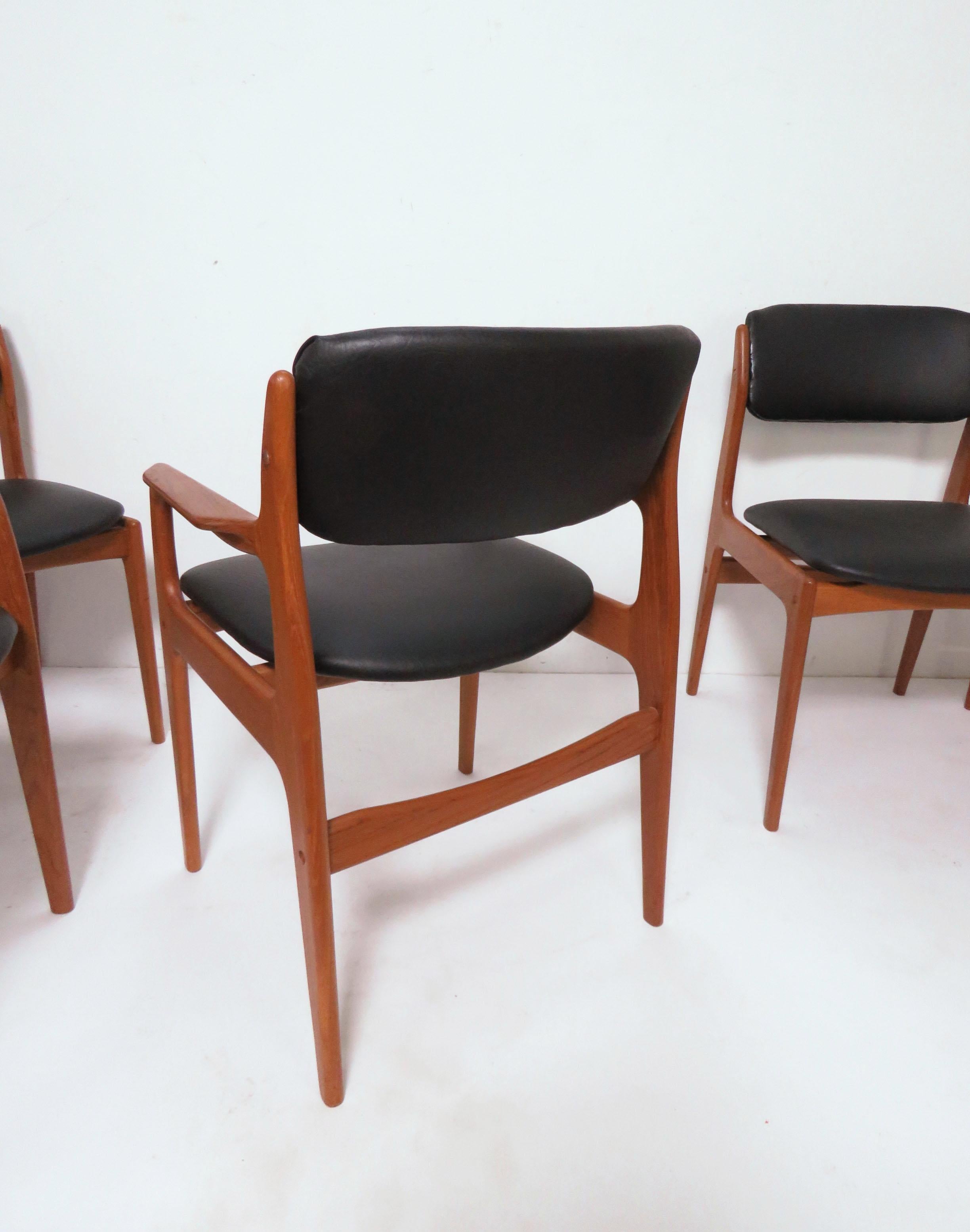 Unknown Set of Eight Danish Modern Teak Dining Chairs in Style of Erik Buch, circa 1970s
