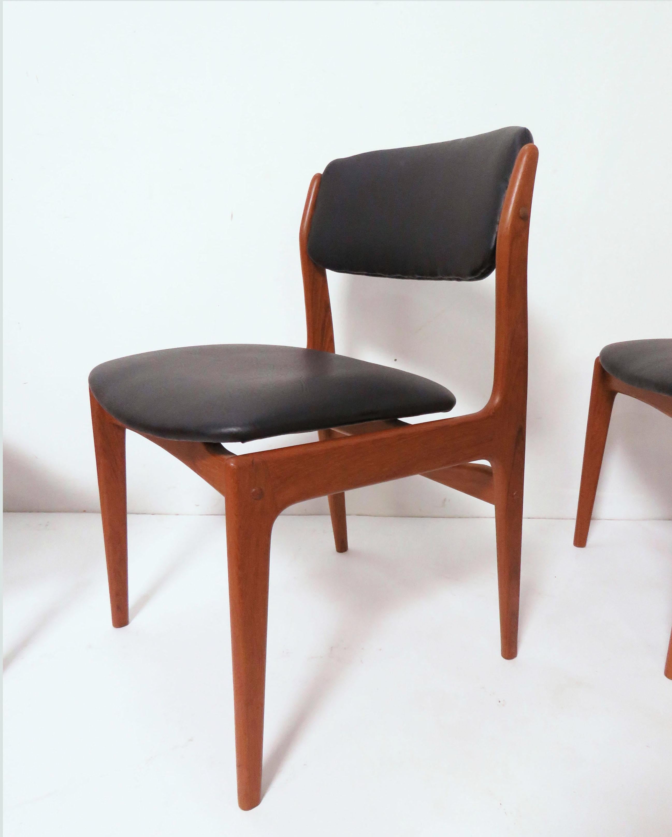 Late 20th Century Set of Eight Danish Modern Teak Dining Chairs in Style of Erik Buch, circa 1970s