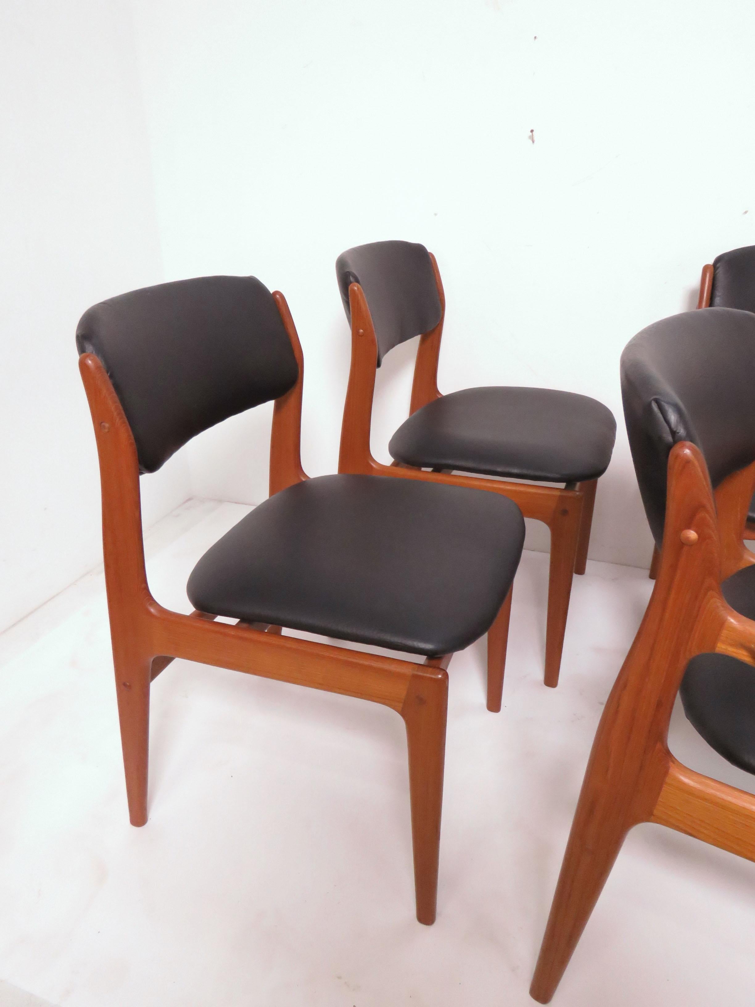 Set of Eight Danish Modern Teak Dining Chairs in Style of Erik Buch, circa 1970s 2