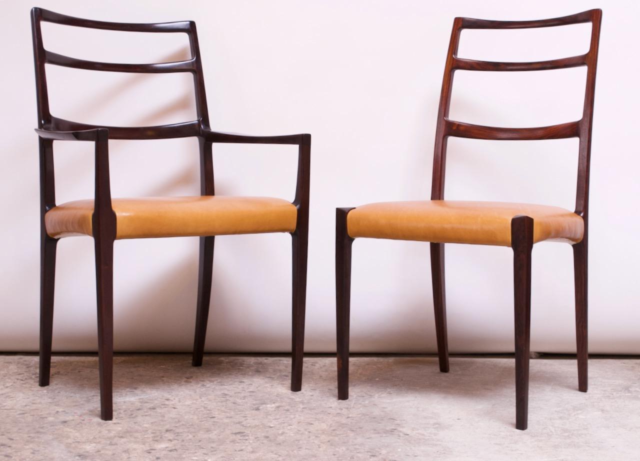 Set of Eight Danish Rosewood and Leather Dining Chairs by Sorø Stolefabrik 5