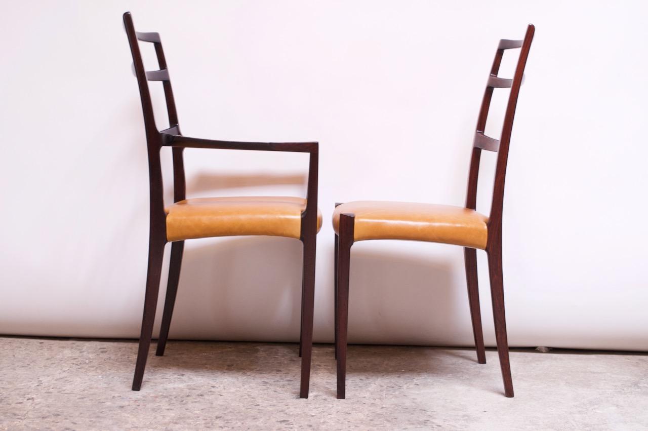 Set of Eight Danish Rosewood and Leather Dining Chairs by Sorø Stolefabrik 6