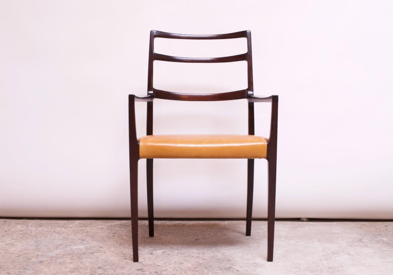 Set of Eight Danish Rosewood and Leather Dining Chairs by Sorø Stolefabrik 8