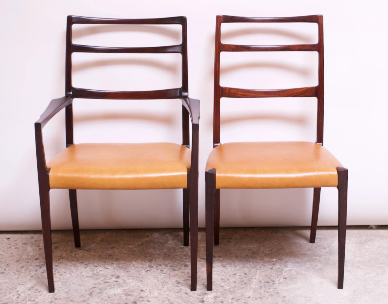 Set of Eight Danish Rosewood and Leather Dining Chairs by Sorø Stolefabrik 4