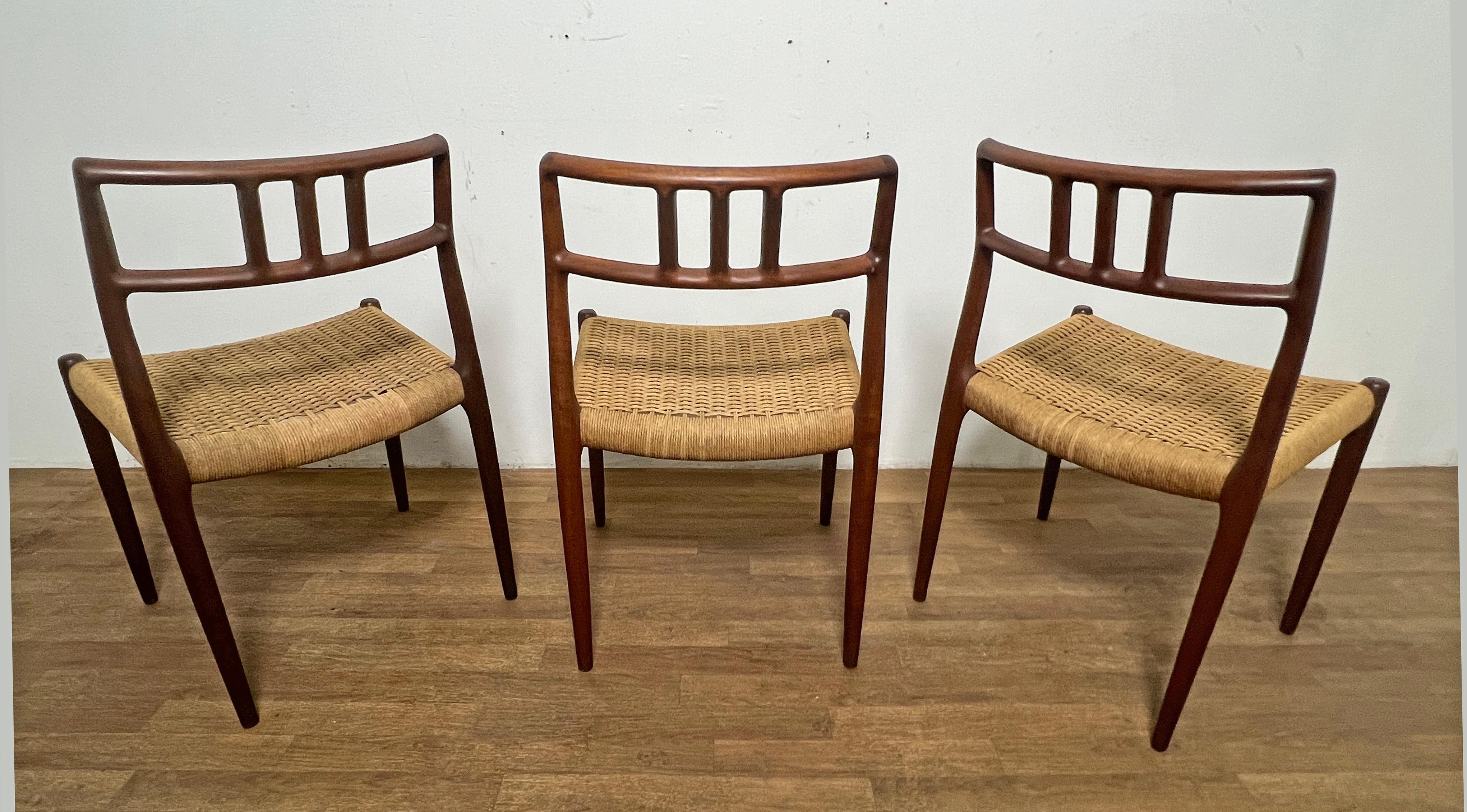 Set of Eight Danish Teak Dining Chairs by Niels Moller for JL Moller Circa 1960s 4