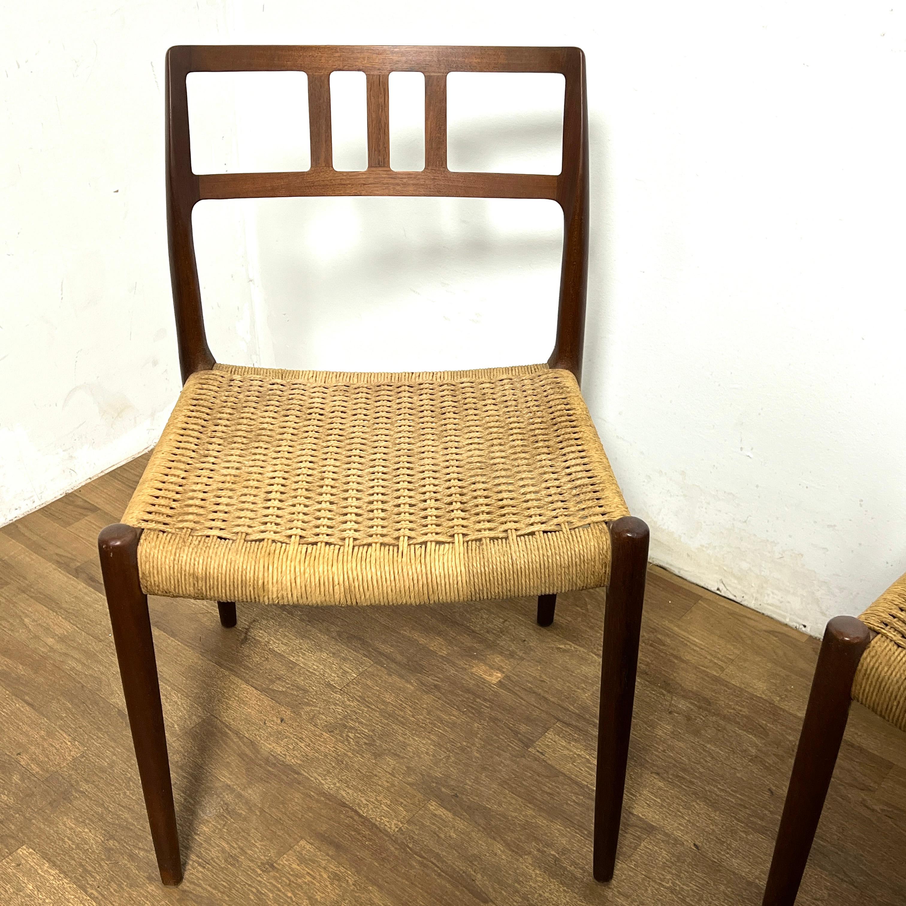 Mid-20th Century Set of Eight Danish Teak Dining Chairs by Niels Moller for JL Moller Circa 1960s