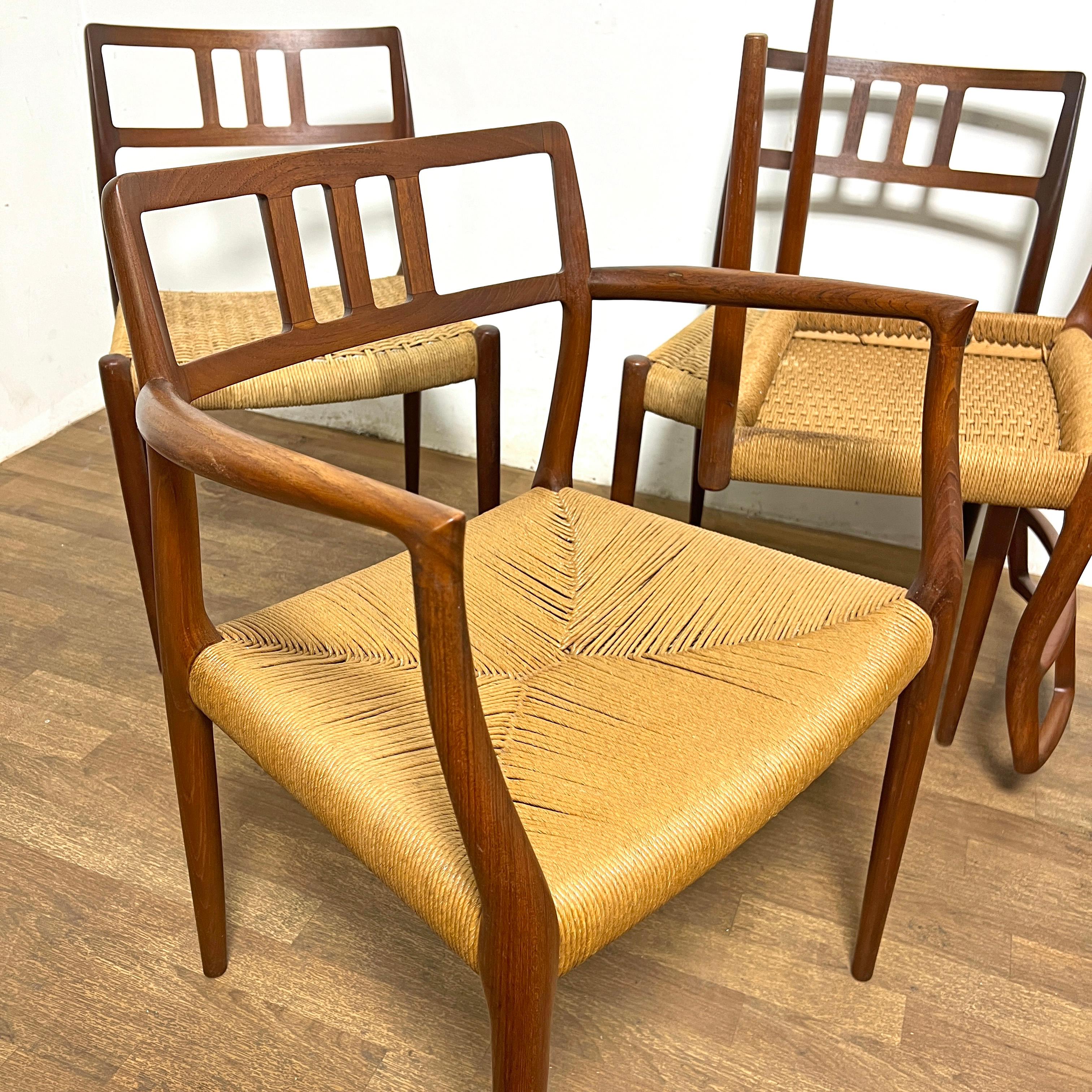 Set of Eight Danish Teak Dining Chairs by Niels Moller for JL Moller Circa 1960s 2