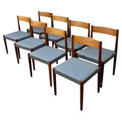Set of Eight Danish Teak Dining Chairs by Poul Volther