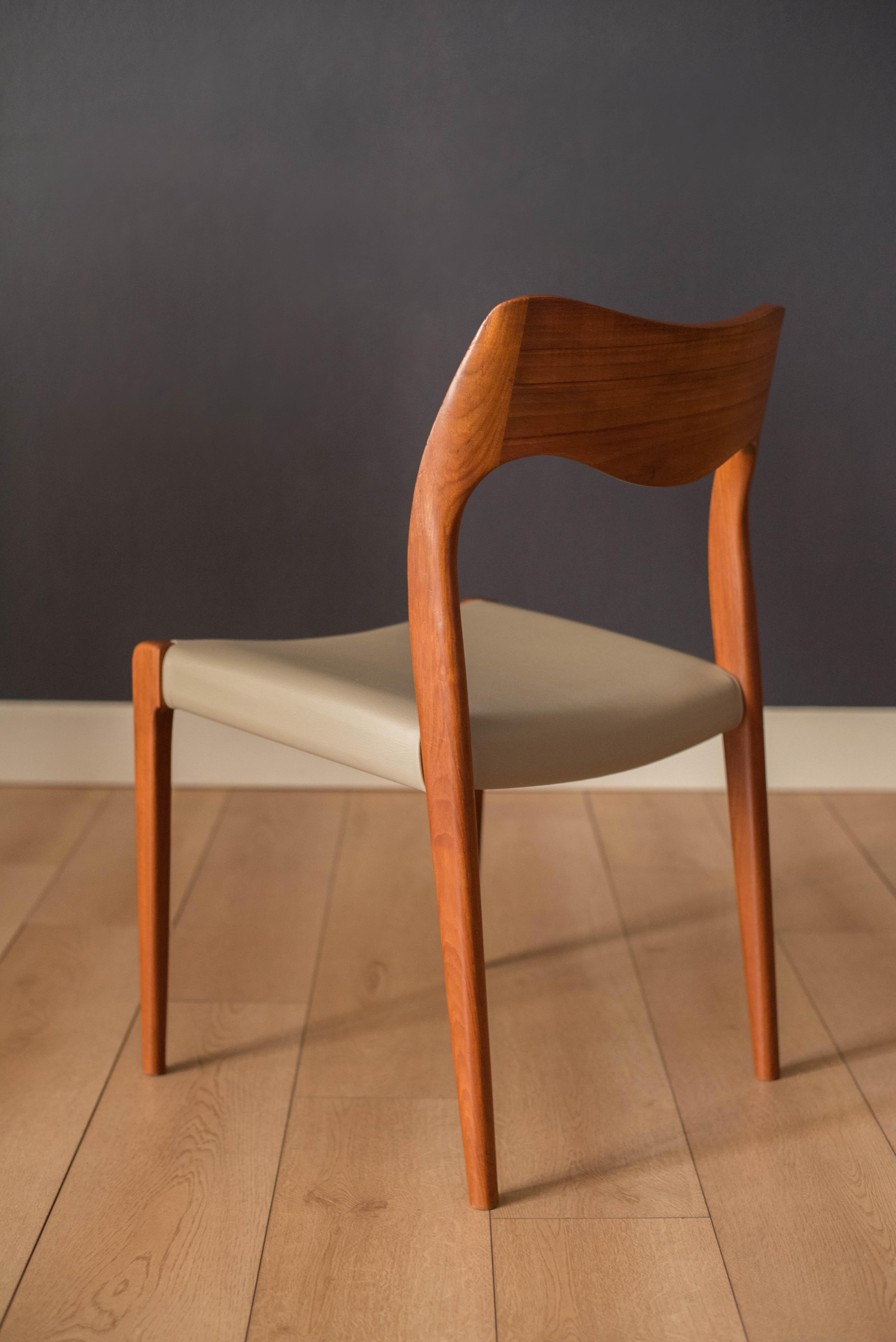 Set of Eight Danish Teak Niels O. Moller Dining Chairs Model 71 and 55 1