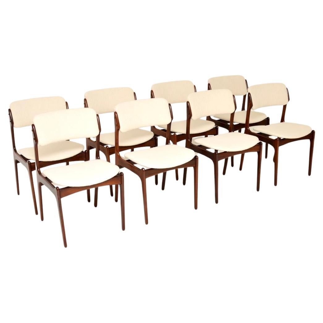 Set of Eight Danish Vintage Dining Chairs by Erik Buch en vente