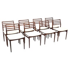 Set of Eight Danish Vintage Dining Chairs by Erling Torvits