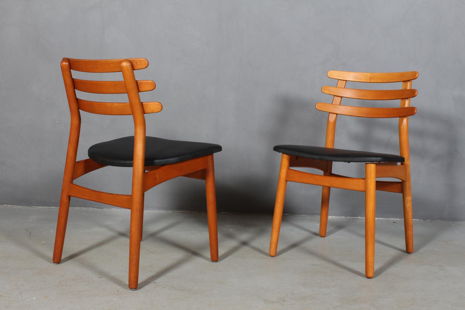 Mid-20th Century Set of Eight Danish Vintage Dining Chairs by Poul Volther for FDB, Model J48