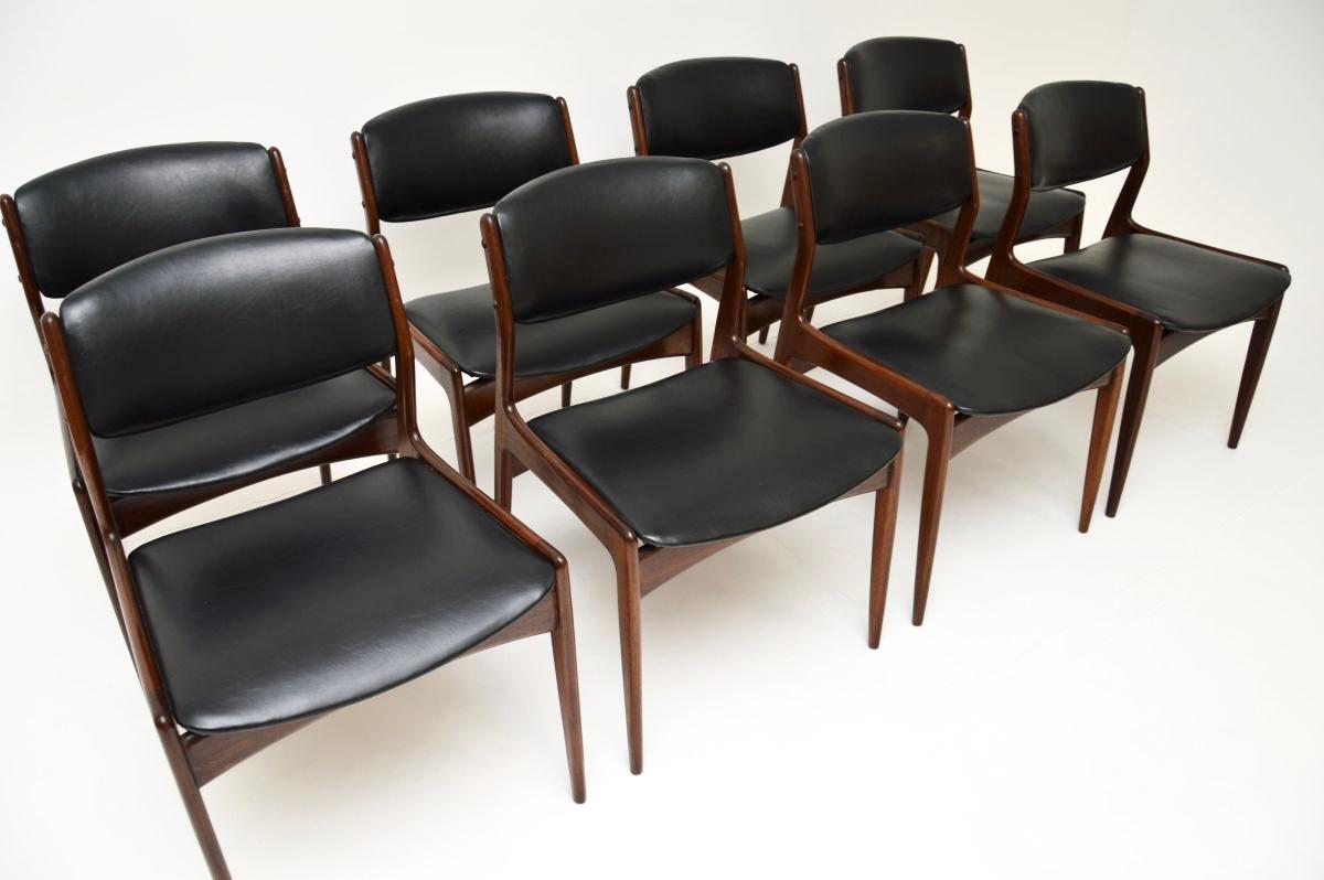 Mid-Century Modern Set of Eight Danish Vintage Dining Chairs For Sale