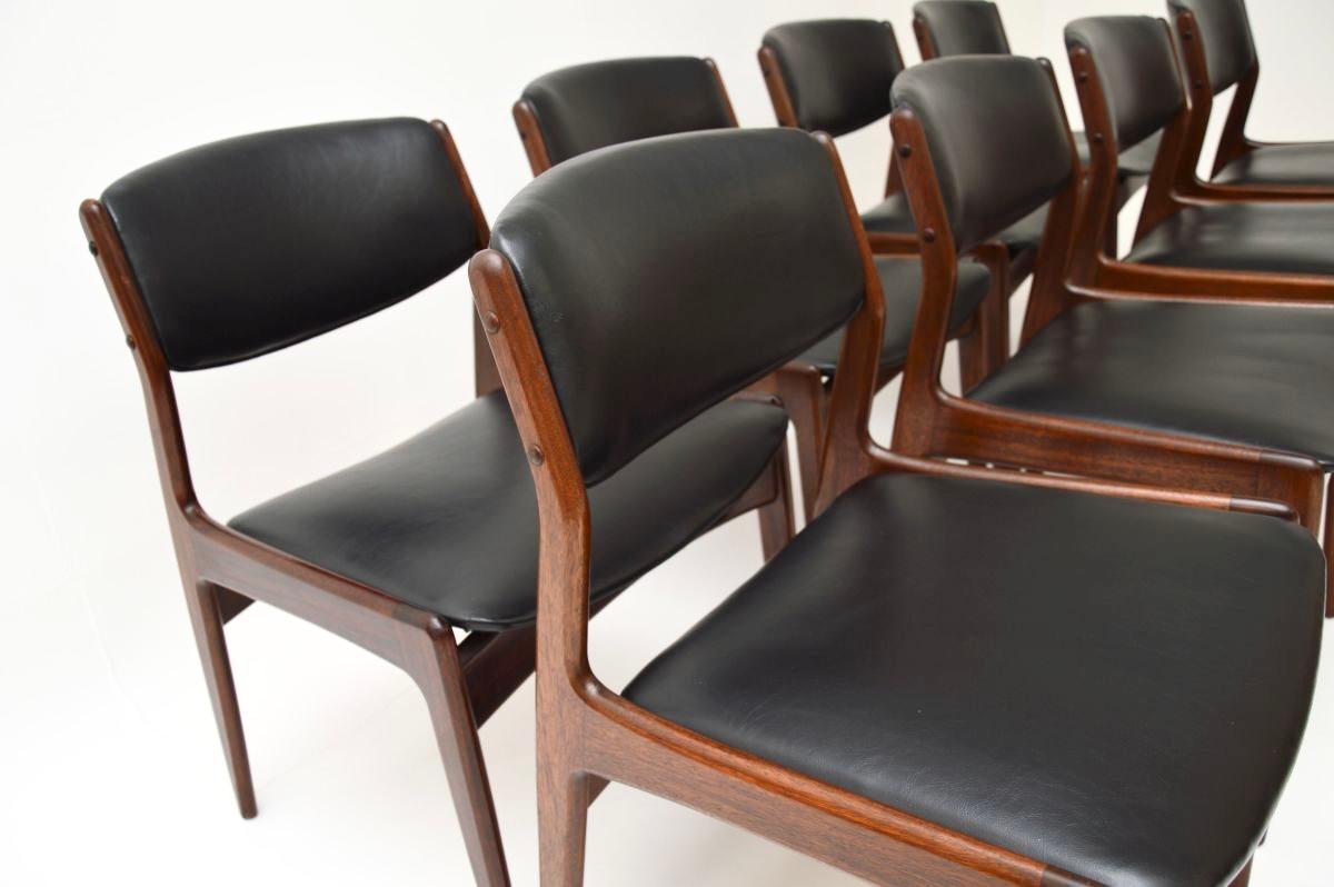Mid-20th Century Set of Eight Danish Vintage Dining Chairs For Sale