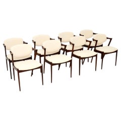 Set of Eight Danish Vintage Model 42 Dining Chairs by Kai Kristiansen