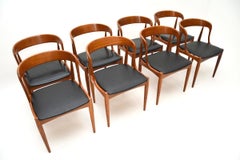 Conjunto de ocho sillas de comedor danesas vintage de teca de Johannes Andersen