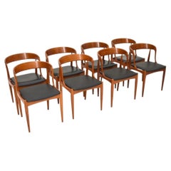 Conjunto de ocho sillas de comedor danesas vintage de teca de Johannes Andersen